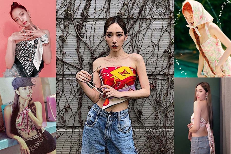 韓星示範絲巾穿搭3法則！局部點綴提亮造型，當上衣穿打造高段性感｜穿搭技巧