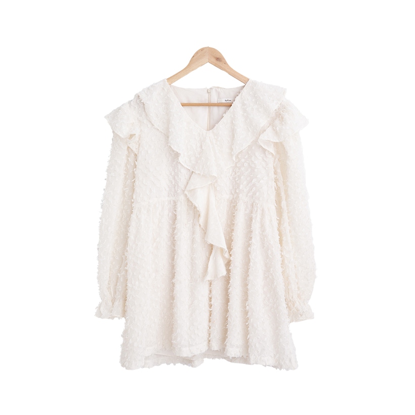 小千金雪紡荷葉洋裝