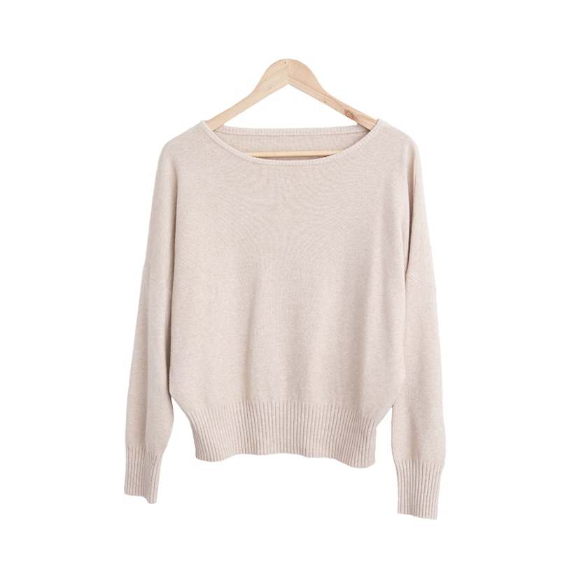 溫柔系淺杏色針織套裝