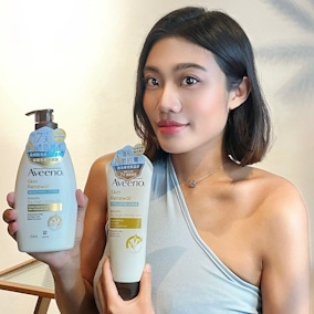 Aveeno小光瓶搭配磨砂膏，打造燈泡肌，7天滑嫩透亮超有感!