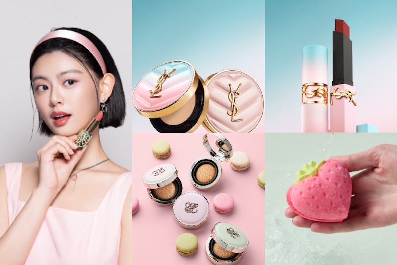2025情人節禮物送什麼？雅詩蘭黛馬卡龍氣墊、YSL氣墊絕美幻藍渲粉！Diptyque玫瑰蠟燭、LUSH草莓泡澡球好浪漫