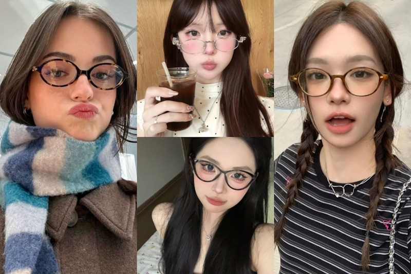 素顏神器！10款超時髦的裝飾眼鏡款式推薦～書呆子眼鏡2025年依舊時尚、細邊金屬鏡框韓味滿滿⋯⋯