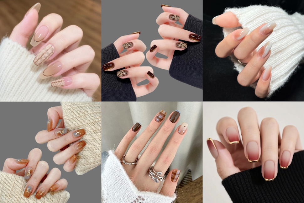 美甲上一定要有這些！2025 秋冬美甲必備 10 大元素推薦～霧面、金箔、琥珀、毛呢、豹紋⋯⋯都是營造秋冬氛圍的關鍵要素！