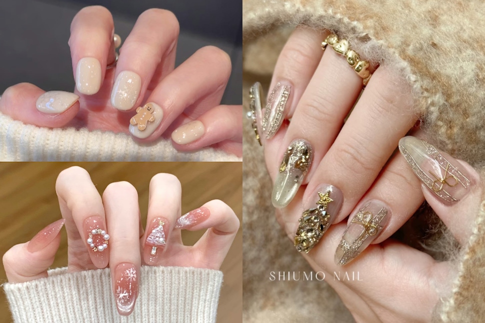 2025 聖誕美甲做起來！10 款小紅書熱門美甲款式推薦：聖誕樹、禮物緞帶、聖誕花圈、薑餅人⋯⋯用指尖開啟唯美聖誕月！