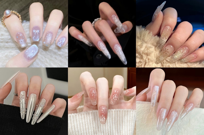 指尖下雪囉！10 款「雪花美甲」配色靈感推薦：雪花美甲 × 淺藍色、雪花美甲 × 粉紅色、雪花美甲 × 銀色⋯⋯配上「這個顏色」真的美到炸！