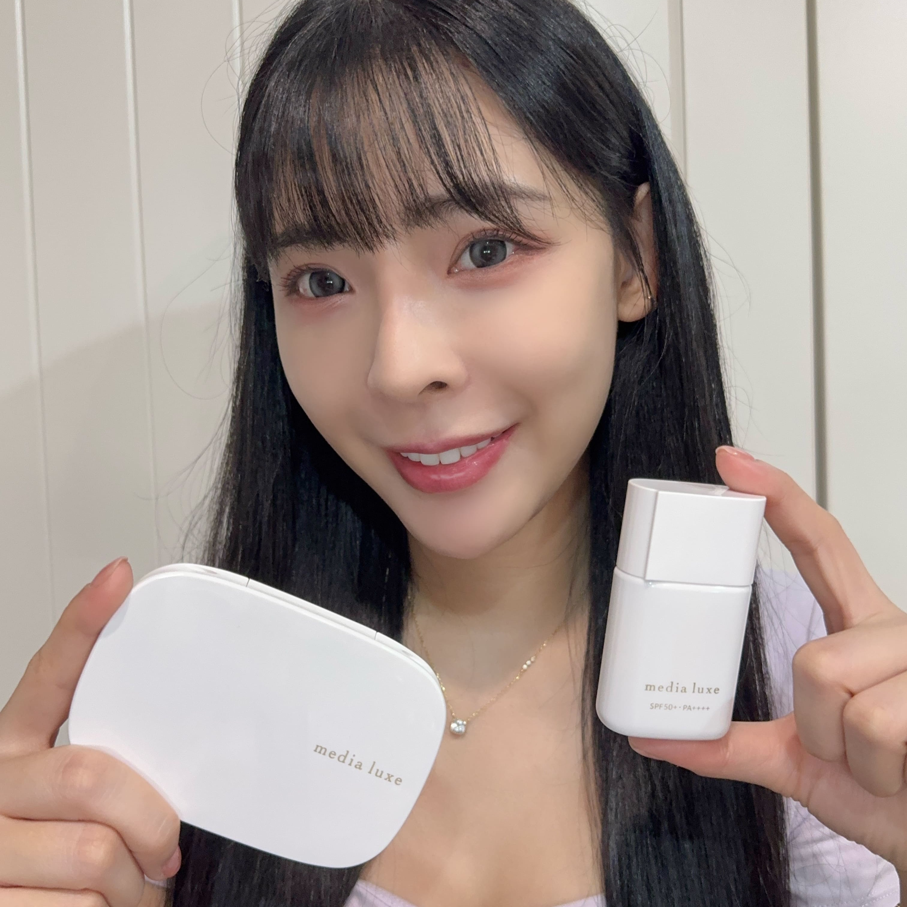 media luxe媚點「雪紡親膚粉餅」全新粉嫩色｜一拍就愛上的細緻澎亮