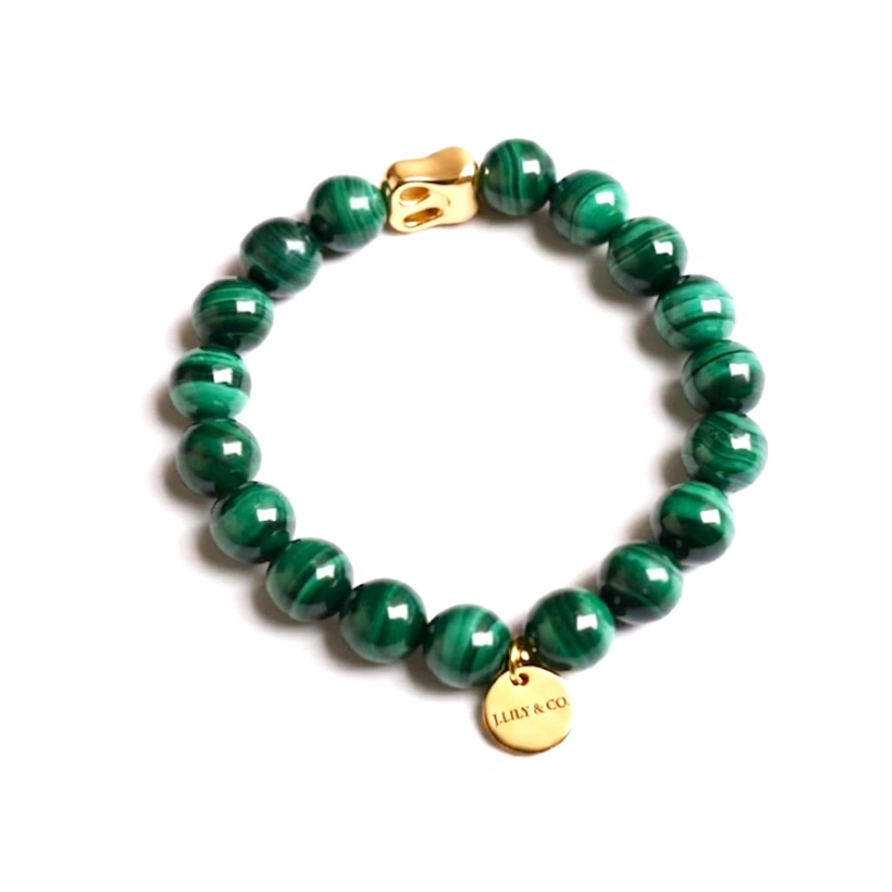 翠影金暉・孔雀石金磚典藏手鍊