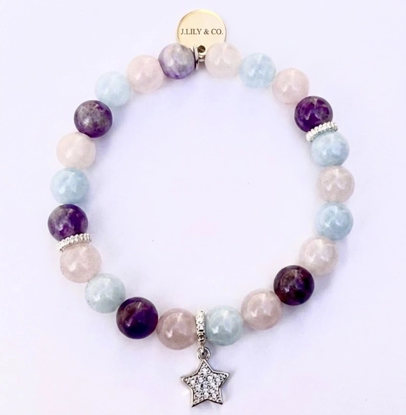 夢幻之星・紫晶粉晶海藍寶珍藏手鍊