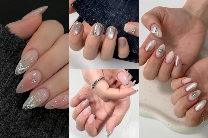 銀色美甲是2026必備時尚指彩！10推薦款式有哪些？韓國最近流行的銀色系美甲風格是⋯